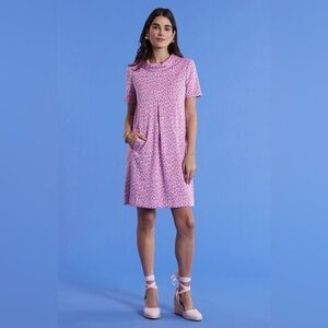 Tyler Boe Coral Animal Cheetah Print Kristen Shift Dress Small Mod Mini Retro